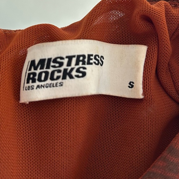 Mistress Rocks Ego Cocoa Mesh Asymmetric Cutout Mini Dress Small - Picture 5 of 8